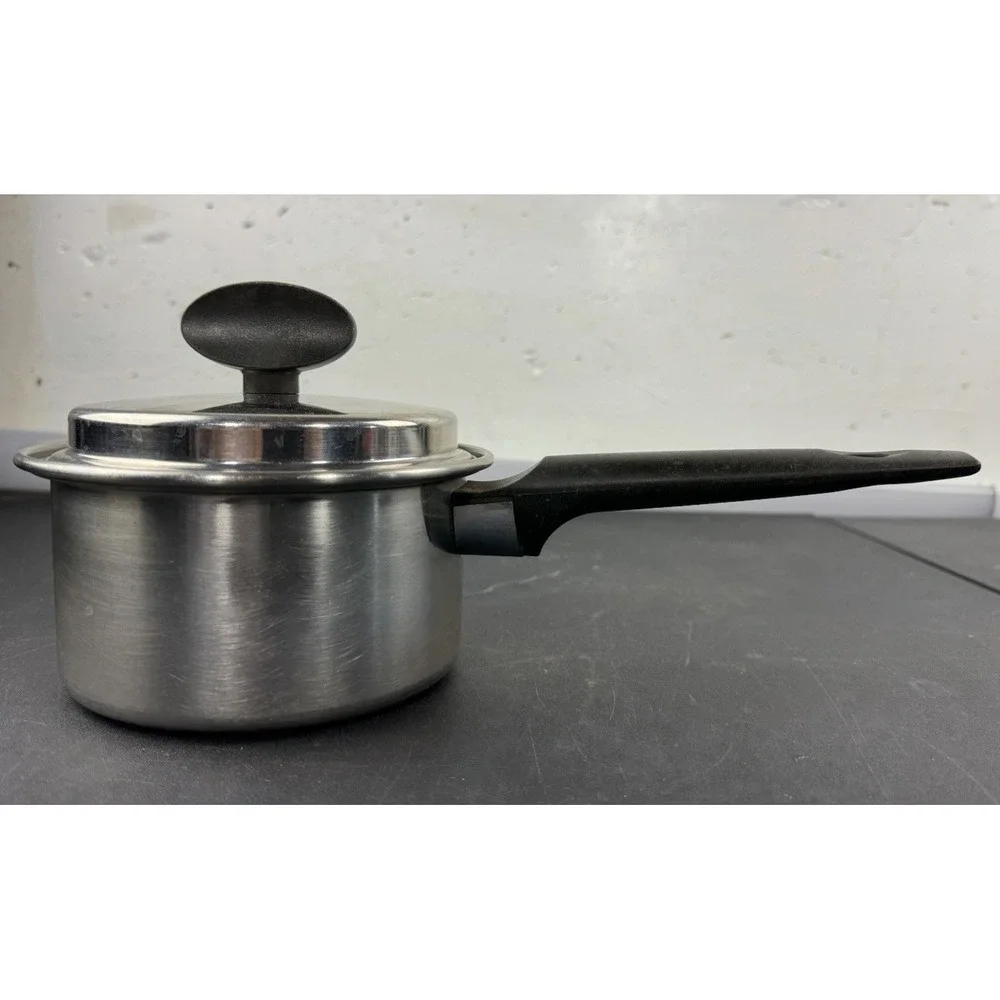 Vintage Ekco Flint‎ Stainless Steel 1 Qt Sauce Pan W/ Lid